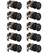 Probrico Egg Style Bedroom and Bathroom Privacy Door Knobs Oval Oil Rubbed Bronze Keyless Door Lo...