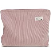 HAPPYHEIDI Large Corduroy Makeup Bag Compartment Cosmetic Toiletry Travel Accessory Pouch Purse O...