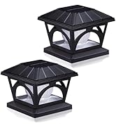 AEFRELEOHT Solar Post Cap Lights, Warm White & Fixed RGB Color, 9 Colors to Choose, 20 Lumens lP6...