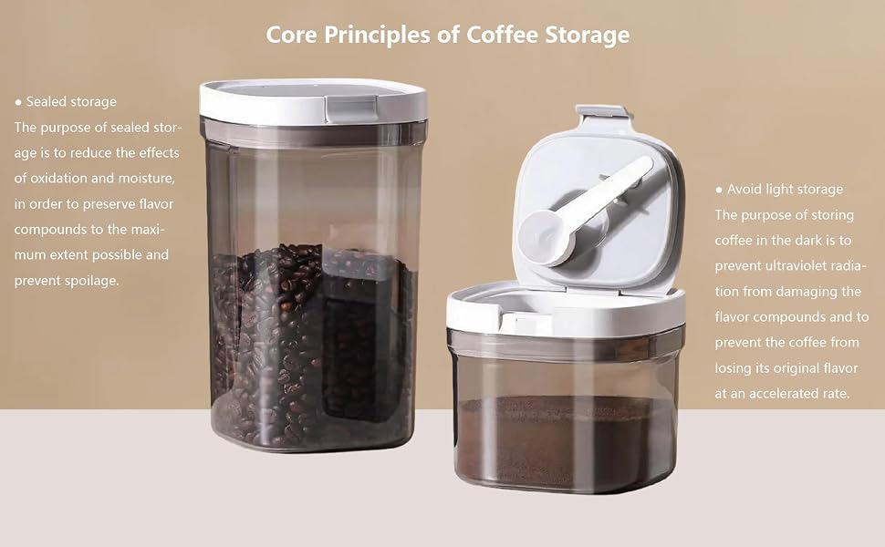 Coffee Canister Container Airtight Sealed Seal Jar Storage Grounds Food