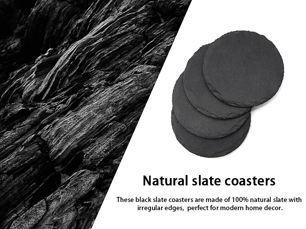 black coasters set of 4