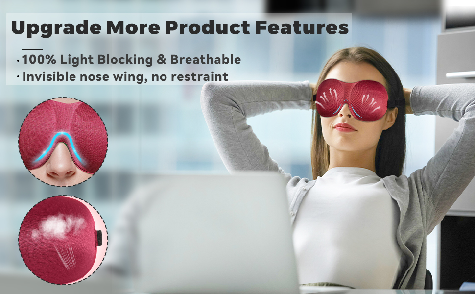 Adjustable Blackout 3D Eye Masks for Sleep