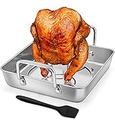 HaSteeL Beer Can Chicken Holder 3Pcs, Includes Stainless Steel Vertical Chicken Roaster Stand Rac...