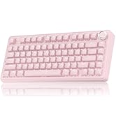 SOLAKAKA A75 Wireless Gaming Keyboard with Multifunction Knob, BT5.0/2.4GHz/USB-C, 75% Mechanical...