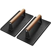 Yoehka Cast Iron Grill Press-2PCS, Heavy Duty Bacon/Burger/Griddle/Chef Press with Wood Handle, P...