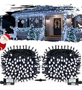 OZS Connectable 2-Pack 164Ft 400LED Christmas String Lights, Cool White | 13 Modes and Timer; IP4...