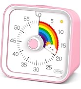 InfPokid Visual Timer for Kids, Rainbow Timer with Pause Function, Pink | Cute Silent Timer for C...