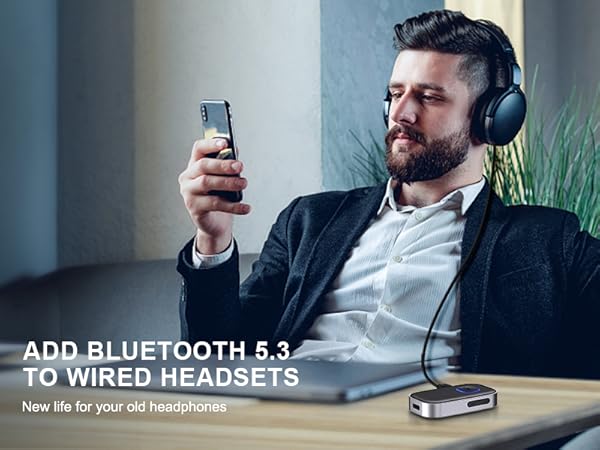 ADD BLUETOOTH 5.3 TO WIRED HEADSETS - New life for your old headphones