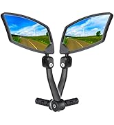 BriskMore Bar End Bike Mirrors, High–Definition Convex Glass Lens for E-Bike Handlebars, Scratch ...