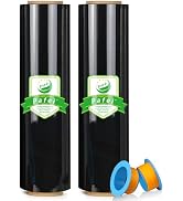 PAFEI 17.5"x1500ft Black Stretch/Shrink Wrap Roll - 80 Gauge Industrial Plastic Wrap for Moving, ...