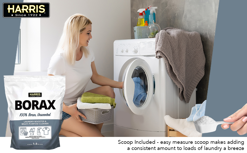 Harris Borax Laundry Booster and Multipurpose Cleaner, 1.5lb (Unscented)