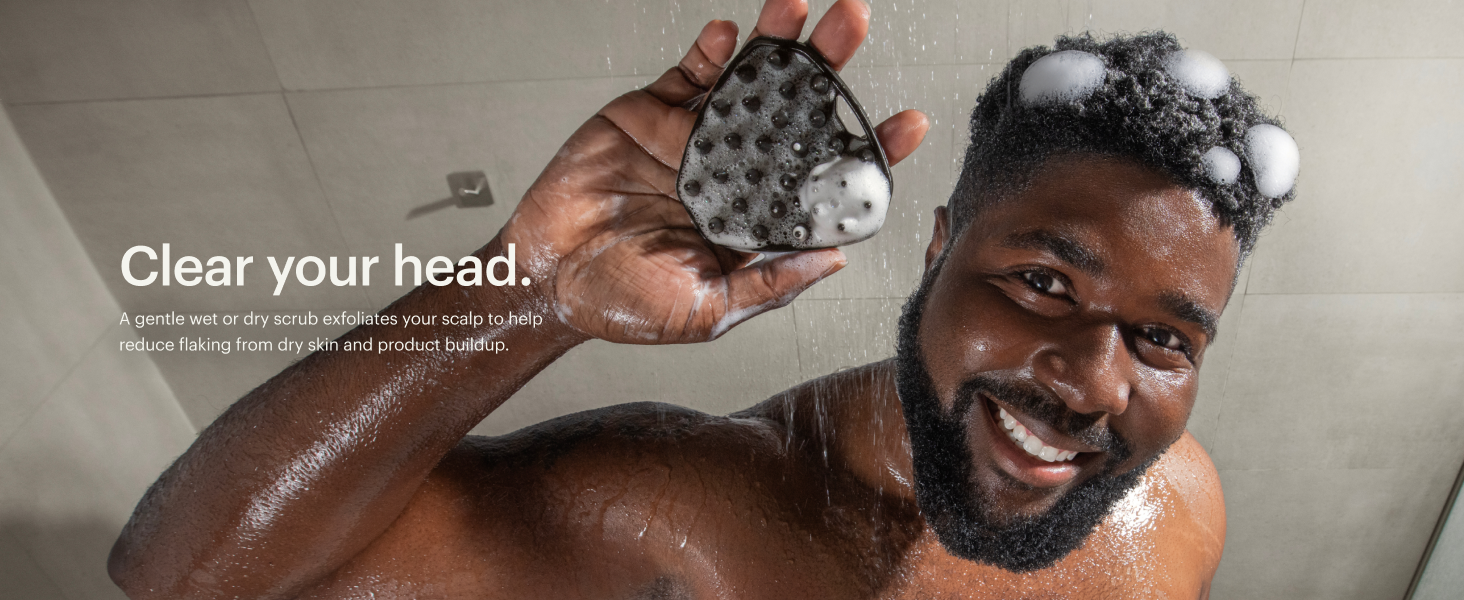 manscaped silicone body scalp buffer shower head dome scrubber bodywash loofah shampoo