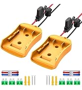 2 Packs Power Wheels Adapter for Dewalt 20V Battery, Power Wheels Battery Converter Kit with Fuse...