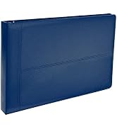 7 Ring Executive Check Binder with Zipper Pouch, Textured Premium Leatherette Cover, for 9 x 13" ...