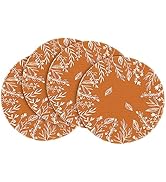 Artoid Mode Eucalyptus Leaves Round Fall Placemats Set of 4-14 Inch | Heat-Resistant, Washable Ta...