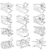 ANBALA Small Metal Hair Clips - Mini Non-slip Cute Silver Clips for Women Girls (12Pcs)