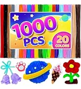 Eppingwin 1000pcs Pipe Cleaners, Multi Colored Pipe Cleaners Craft Supplies, 20 Colors Chenille S...