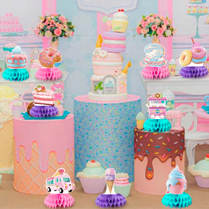 honeycomb donut centerpieces for party