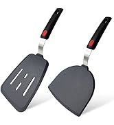 Silicone Spatula Set of 2 for Nonstick Cookware,Tenta Tenta Kitchen Slotted Angle Spatula Round P...