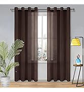 SpaceDresser Grommet Sheer Voile Window Curtain,2 Panels Grommet Drapes for Kitchen, Bedroom and ...