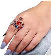 Mnyixsi Fashion Colorful Crystal Layers Ring for Women, Spring Shape Boho Faux Spiral Wrap Twist ...