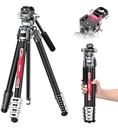 ULANZI TT09 Video-Go Carbon Fiber Travel Camera Tripod w F38 Quick Release Fluid Head, 55.91" Pro...