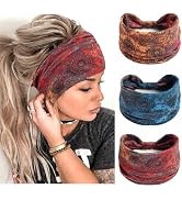 STGDAK Boho Headbands For Women Fashion Wide Head Band Knoted Sweatband Turban Stretch Hair Bands...