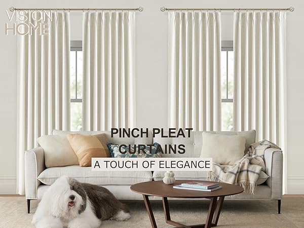 pinch pleated linen curtains