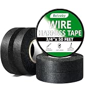 5 Rolls Wire Harness Tape, High Temp Wire Harness Cloth Tape - Self-Adhesive Fabric Tape for Auto...