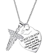 BriLove Gifts for Mom 925 Sterling Silver Necklace Women Caduceus Angel Nursing Themed Pendant Mo...