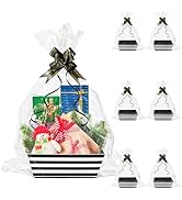 Yesland 6 Pack Bigger Baskets for Gifts Empty, 10 x 8 Inch Sturdy Kraft Basket With Handles, Gift...