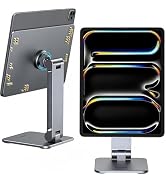 YICOSUN Magnetic iPad Stand for Desk, 360° Adjustable Aluminum Holder, Portable Folding for Offic...