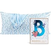 Bridgerton x Kitsch Satin Pillowcase with Zipper for Hair & Skin - Softer Than Silk Pillow Cases,...