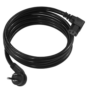 Low Profile Flat Plug NEMA 5-15P to Right Angle C13 Power Cord