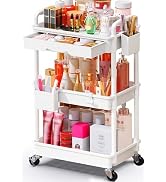 SUNALLY Makeup Cart Organizer with Drawers, Floor Skincare Organizers Vanity Storage Organizer, R...