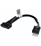 WLGQ USB 3.0 to USB 2.0 Adapter Cable, 19/20 Pin to 9 Pin Internal Header Converter, 480 Mbps Dat...