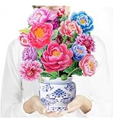 Airpark Pop Up Flower Card, 3D Paper Flowers Bouquet, Mother's Day, Birthday, Thank You, Spring G...