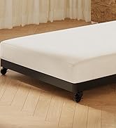 EMODA Trundle Bed Twin with 6 Lockable Casters, Roll Out Twin Trundle Bed Frame with Steel Slats,...