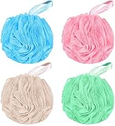 Yoget 4 Pack Shower Loofah Sponge, 4 Bright Color 60G Bath Sponge,Exfoliate, Cleanse, Soothe Skin