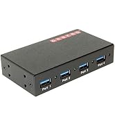 Gearmo USB 3.0 4 Port Metal Hub w/15KV ESD Protection & Mounting Brackets