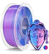 JAYO Silk PLA Filament 1.75mm Dual Colors Blue Red, Coextrusion Dual Color 3D Printer Filament, S...