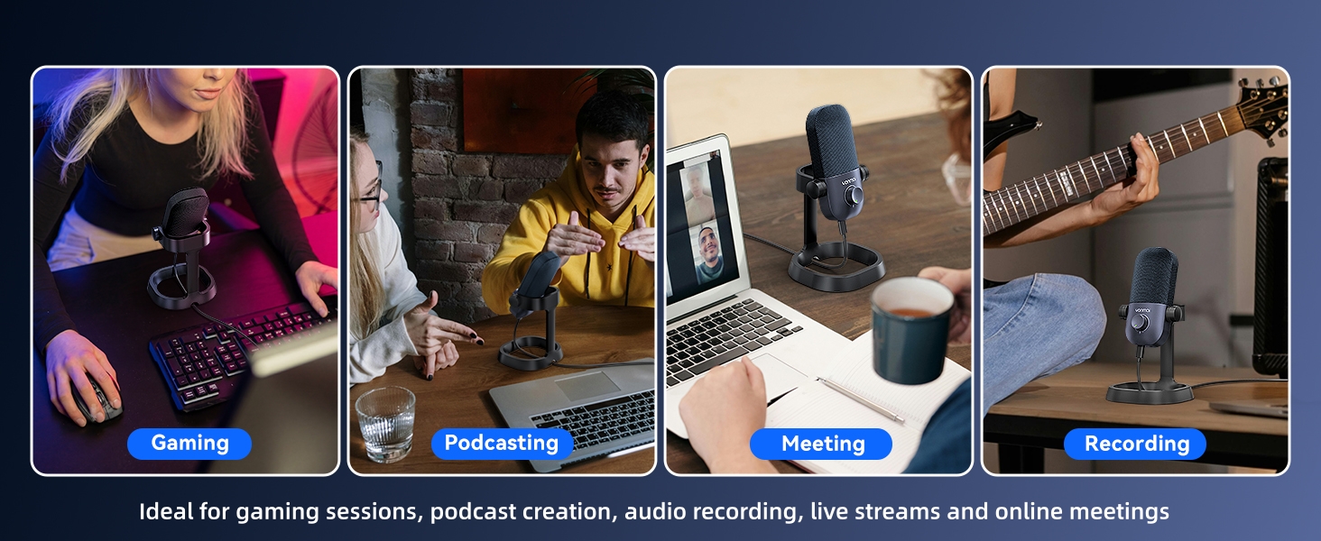 Multipurpose USB microphone ideal for daily voice work and entertainment activities