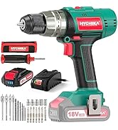 Cordless Hammer Drill Driver 18V, HYCHIKA 400 In-lbs Torque Power Drill with Auxiliary Handle, 1/...