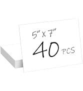 40 Sheets White Cardstock Paper, Cardstock Printer Paper 5 x 7, 80lb/230gsm Card Stock, Heavy Thi...