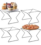 ZENFUN 4 Pack Pizza Stand Holder, 9 Inch Tabletop Pizza Pan Risers, Food Serving Display Stand, S...