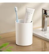 Bathroom Tumbler 13.75oz 1PK- Non Slip Plastic Toothbrush Cup, White | Easy to clean 390ml plasti...