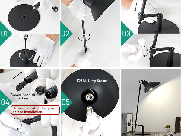 Desk Lamp Installation Steps
