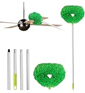 Ceiling Fan Cleaner Duster Reusable Microfiber Ceiling Fan Blade Cleaner Removable Duster with Ex...
