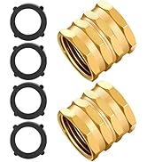 Sanpaint 2 Pack Garden Hose Adapter,Brass Hose to Hose Swivel, 3/4-Inch Hose Connector with 4 Ext...
