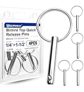 4 Pcs 1/4" Quick Release Pins for Marine Bimini Top, 316 Stainless steel | Ball detent locking, l...
